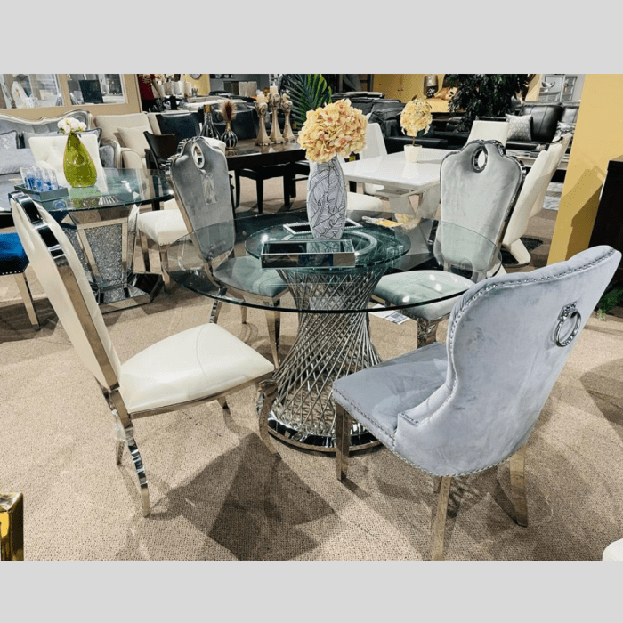 Lindsey Black Tempered Glass Top Dining Collection - Las Vegas ... Tempered glass dining set premium