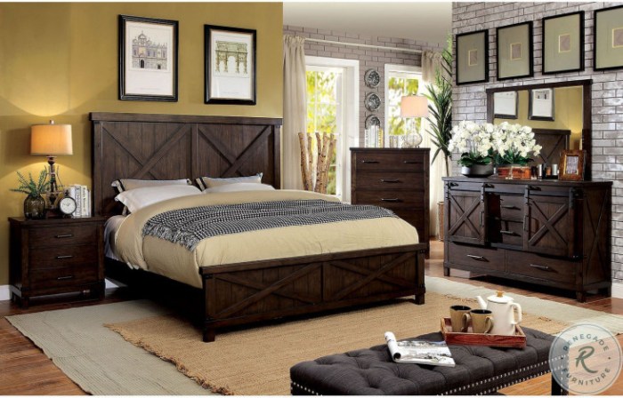 Bianca Dark Walnut Panel Bedroom Set from Furniture of America ... Bianca Dark Walnut Panel Bedroom Set from Furniture of America ...